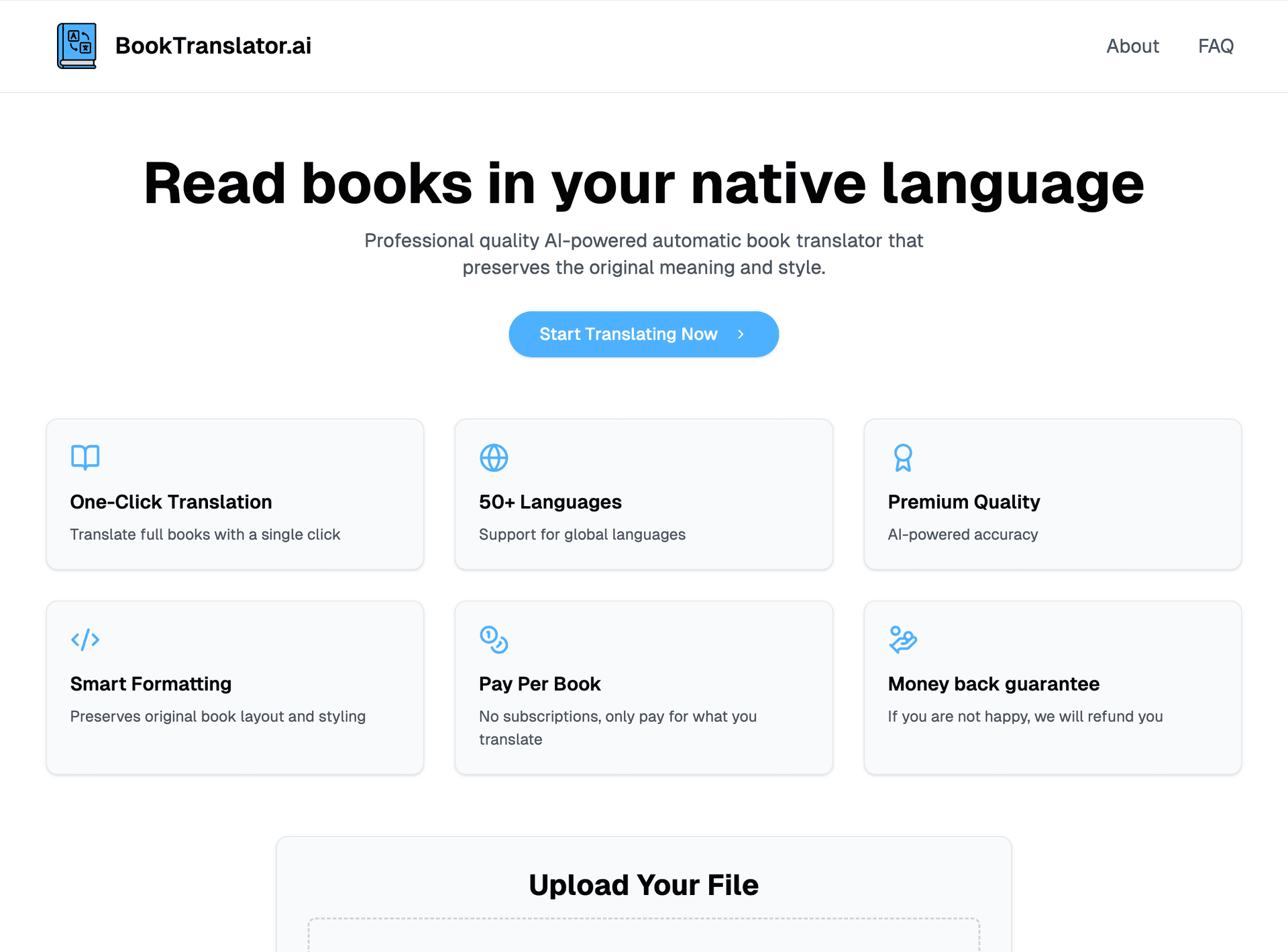 AI Book translator preview